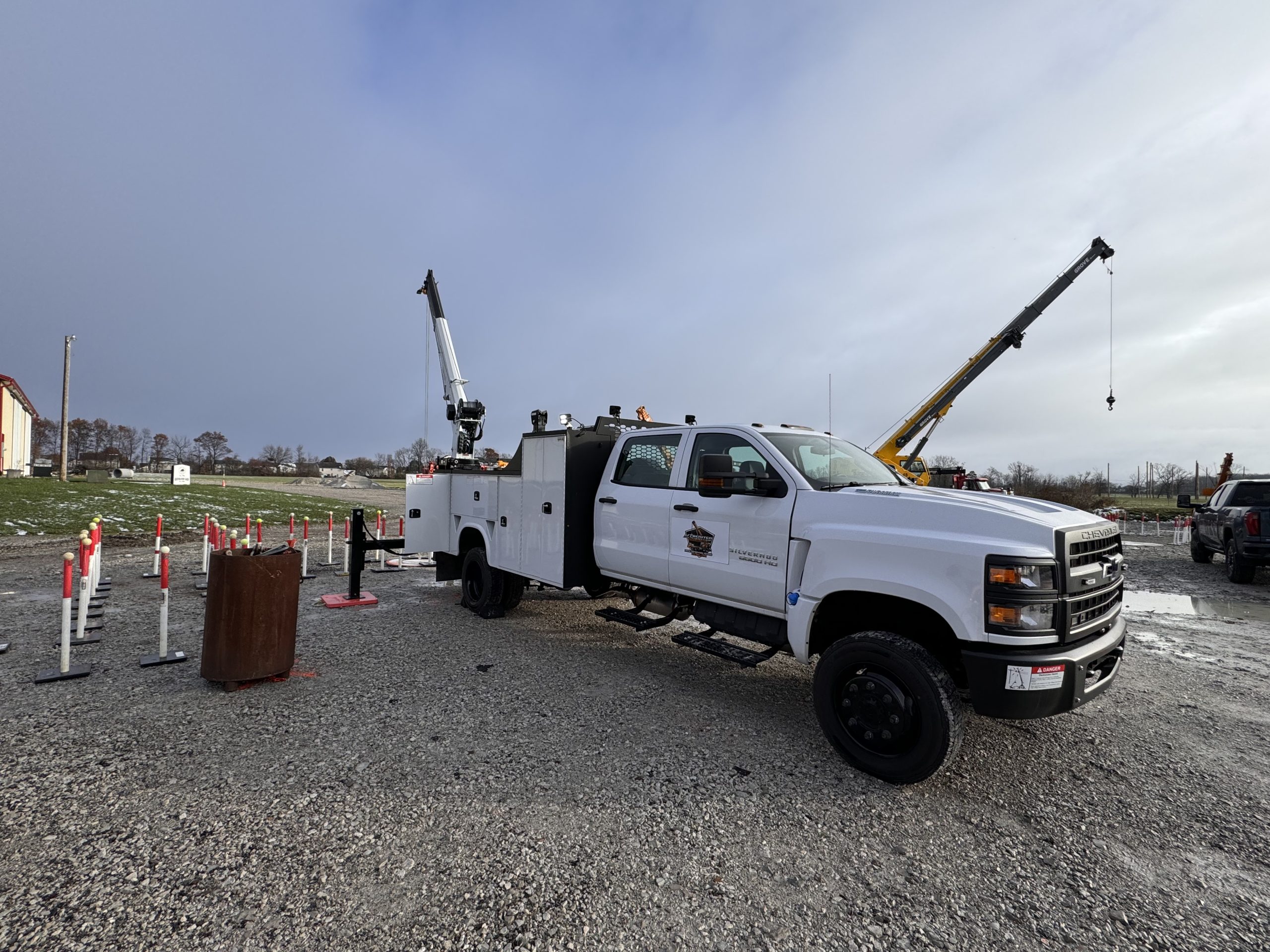Image of a service truck crane